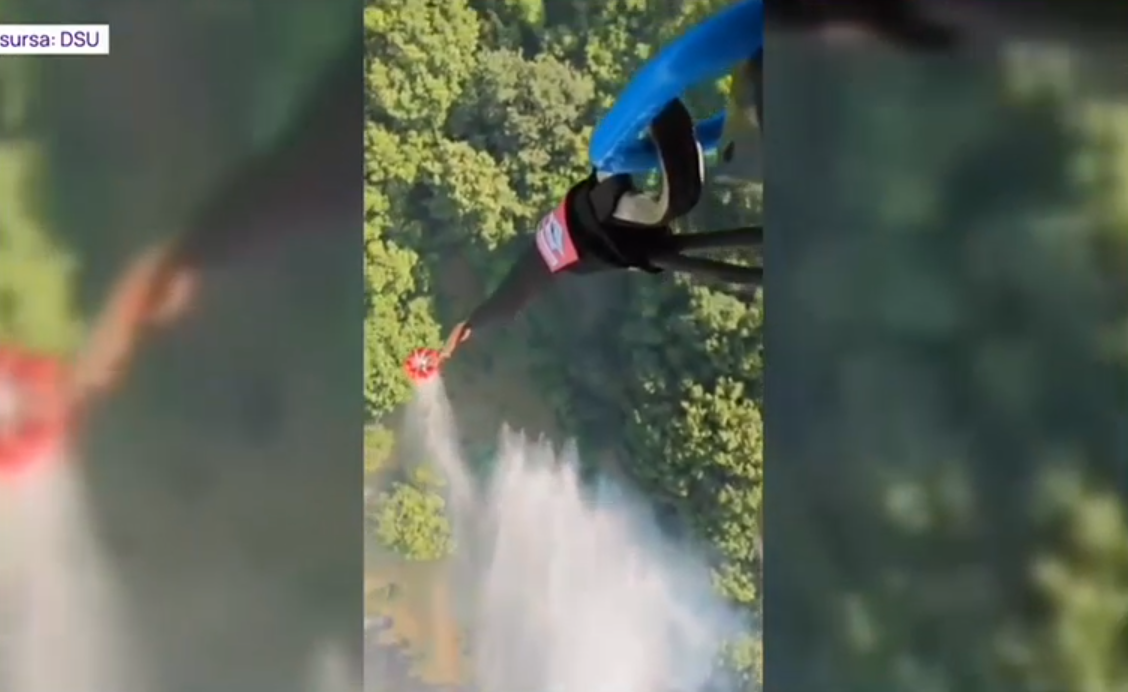 VIDEO Avioane militare au fost trimise să stingă incendiul uriaș din Mehedinți. Pădurea arde de 8 zile