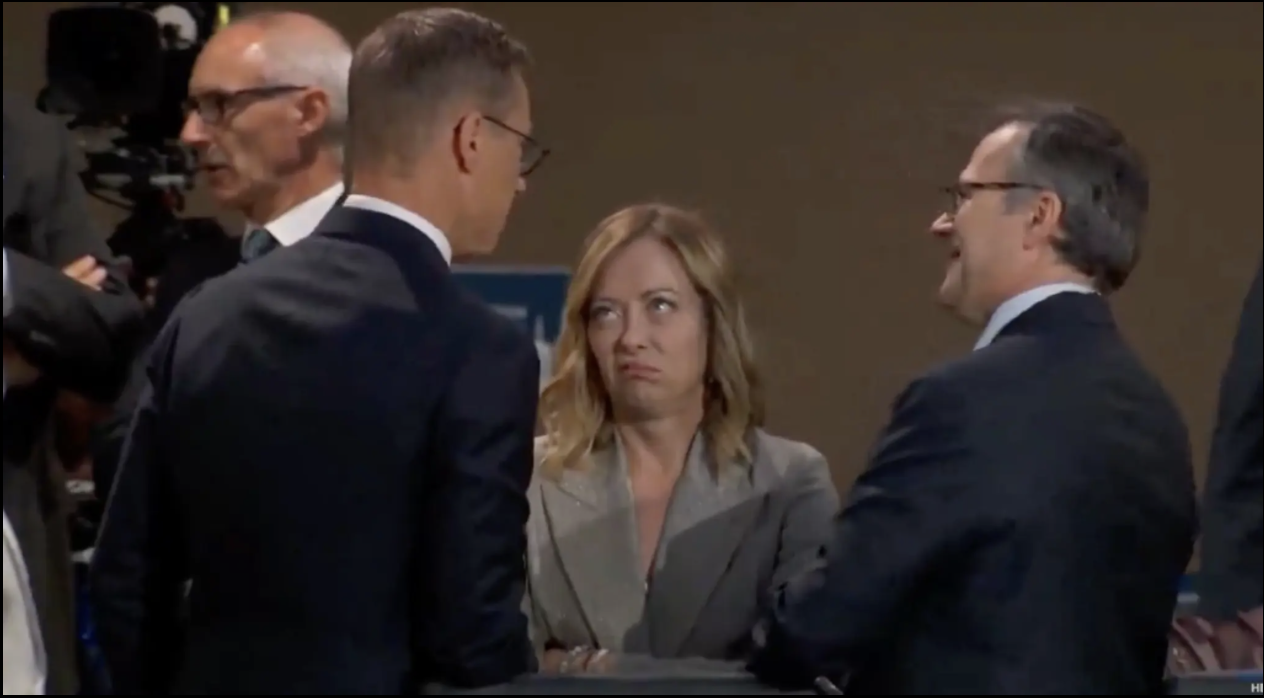 Imagini cu premierul Italiei, Giorgia Meloni, virale pe Internet. De ce își dădea ochii peste cap și se strâmba la summitul NATO
