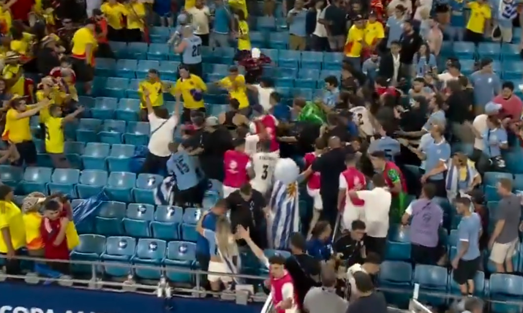 Bătaie generală în Copa America: jucătorii din Uruguay au urcat în tribune și s-au încăierat cu suporterii Columbiei