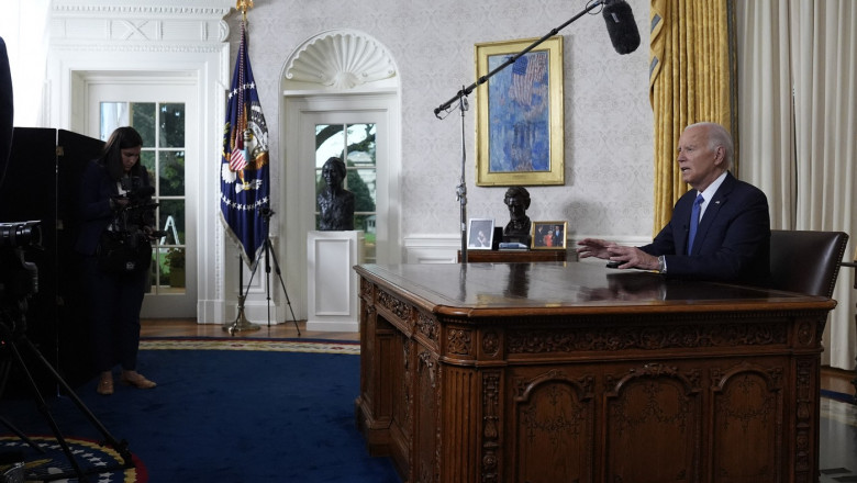 Președintele american Joe Biden, rostind discursul despre retragerea sa din cursa pentru Casa Albă. Foto: Profimedia Images