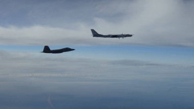 NORAD F-22 Fighter Jets Intercept Russian TU-95 Bear Bombers in Alaska Airspace