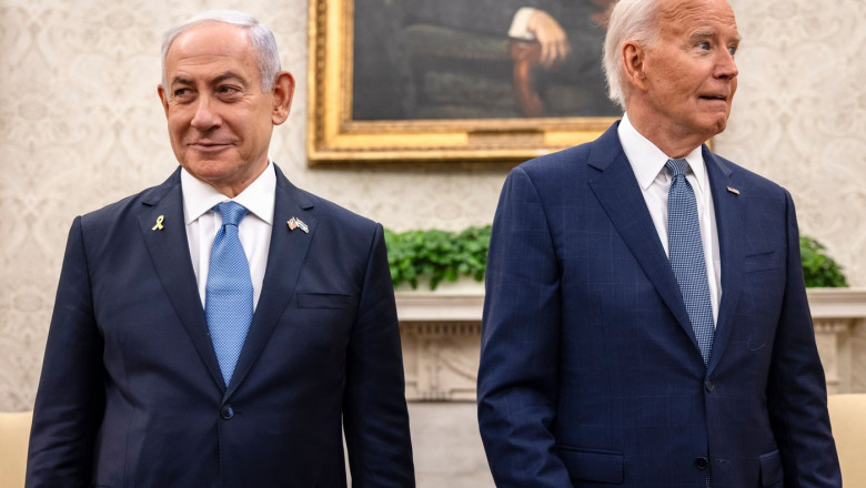 Benjamin Netanyahu și Joe Biden.