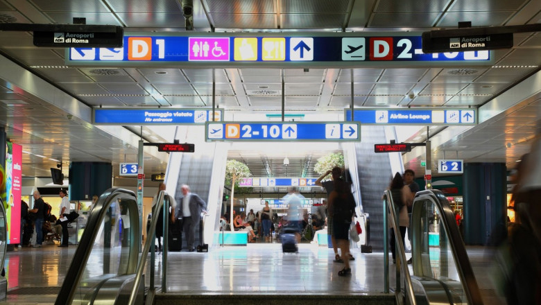 Aeroportul Fiumicino de lângă Roma.