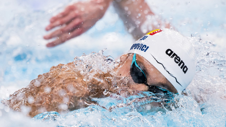 David Popovici s-a calificat în finală la 50 m liber la Europeanul de înot U23. El a avut al doilea timp al seriilor