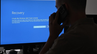 illustration the blue screen of death errors on computer screens