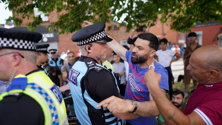 Hundreds of rioters descended on a suburb of Leeds