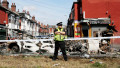 Hundreds of rioters descended on a suburb of Leeds