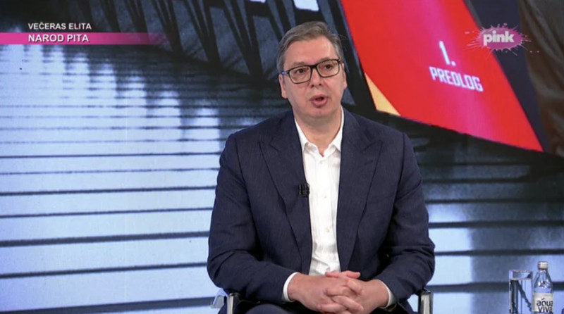 Vucic la Pink TV. Captură video