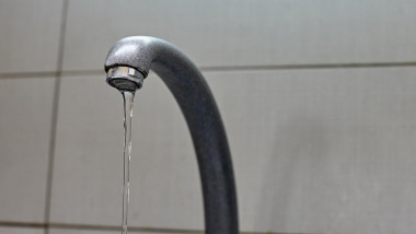 Water tap from a faucet.