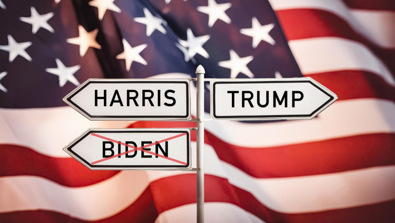 Biden, Kamala Harris and Trump in the election campaign