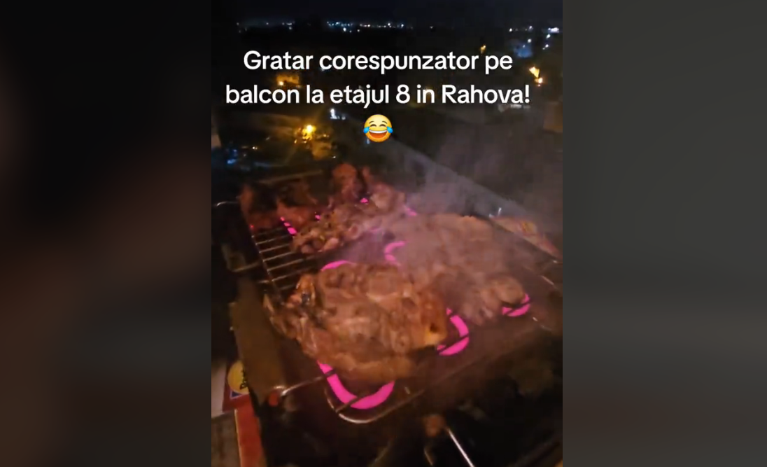 Un bărbat din București a încins grătarul la fereastră. Ce amendă riscă după ce imaginile au ajuns pe rețelele sociale
