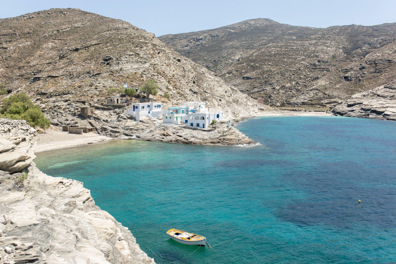 Malli, Greece. 19th June, 2023. Partial view of Malli, a fishing village on the northern tip of Tinos Island. Credit: Socrates Baltagiannis/dpa/Alamy Live News