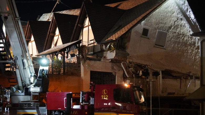 Hotelul din Kröv, prăbușit parțial. Foto: Profimedia Images