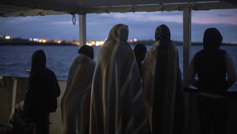 Spanish NGO Open Arms rescue 55 migrants in Mediterranean sea