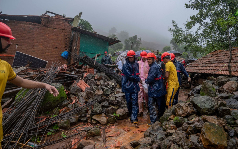 16 Dead In Landslide At Tribal Village In Raigad District Of Maharashtra, India - 20 Jul 2023