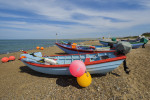 Colorful Fishing Boats, Klittmoller, Nationalpark Thy, North Sea, North Jutland, Denmark, Europe