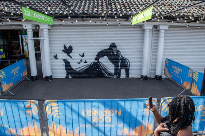 Banksy Unveils Ninth Animal Mural at London Zoo