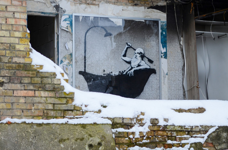 Banksy's murals in Kyiv Region