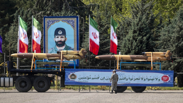 Missiles And UAVs During A Military Parade In Tehran, Iran - 17 Apr 2024