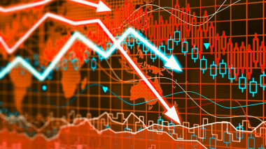 Graphs representing the stock market crash