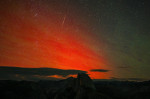 Perseid meteor showers captured in Yosemite National Park of California