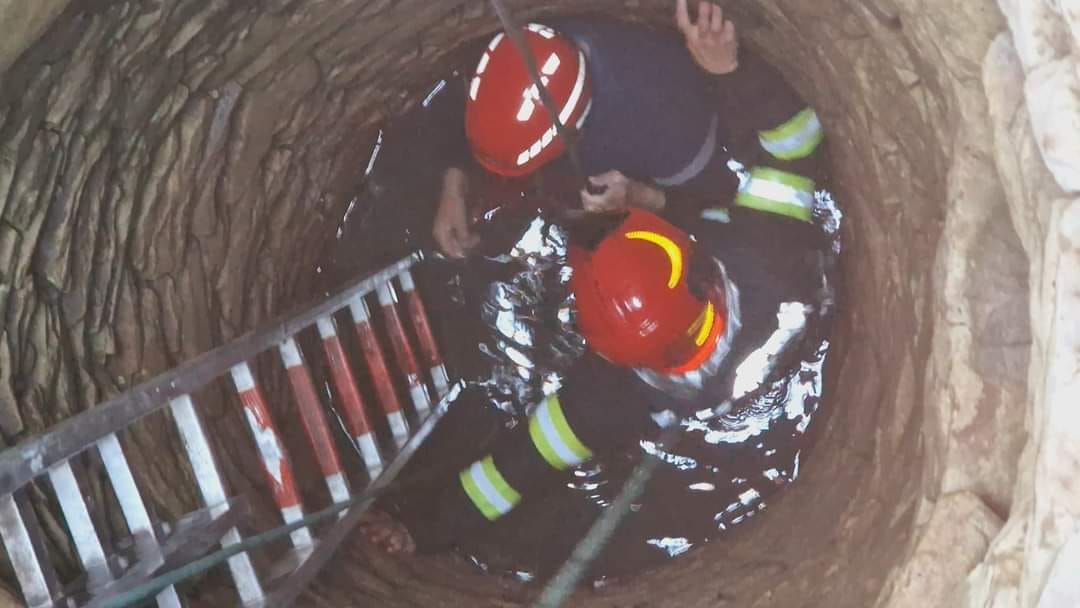 Capră căzută într-o fântână adâncă de 20 de metri, salvată de pompieri, în județul Giurgiu