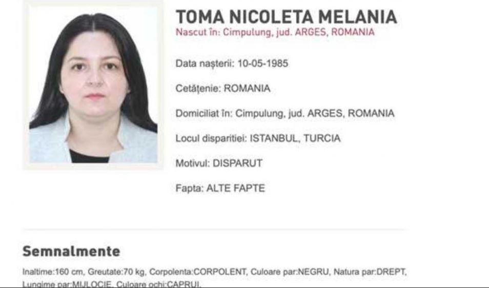 O româncă, dispărută în timpul vacanței în Turcia, a fost dată în urmărire internaţională