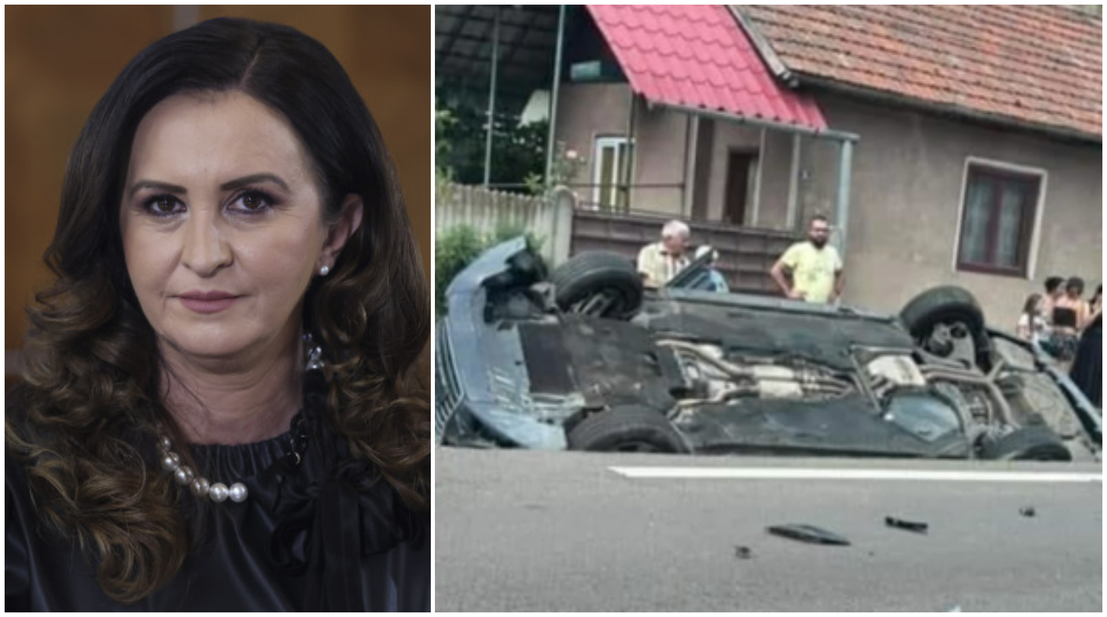 Ministrul Familiei, implicat într-un accident pe DN7. Mașina în care se afla Natalia Intotero s-a răsturnat în șanț