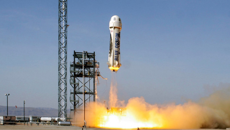 vehicul spatial al blue origin la lansare