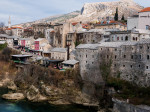 Mostar, Bosnia and Herzegovina - 1 January 2016 - View of old town of Mostar, Bosnia and Herzegovina.