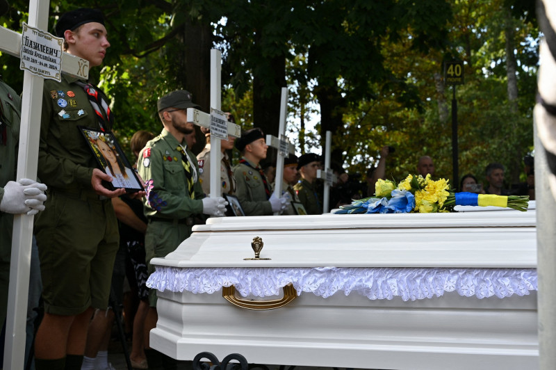 Funeral ceremony for victims of Russian shelling in Lviv