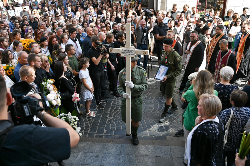 Funeral ceremony for victims of Russian shelling in Lviv