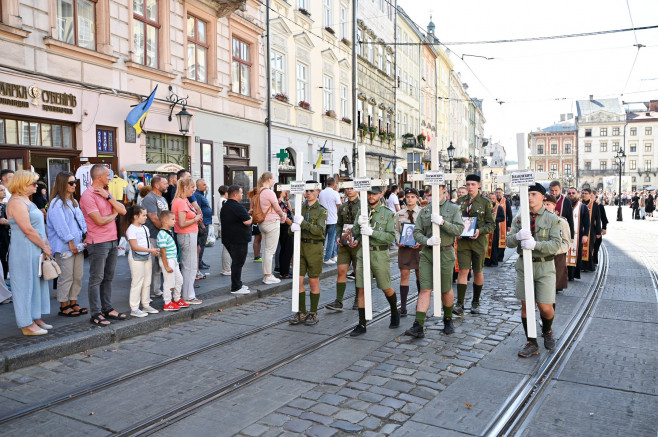 Funeral ceremony for victims of Russian shelling in Lviv