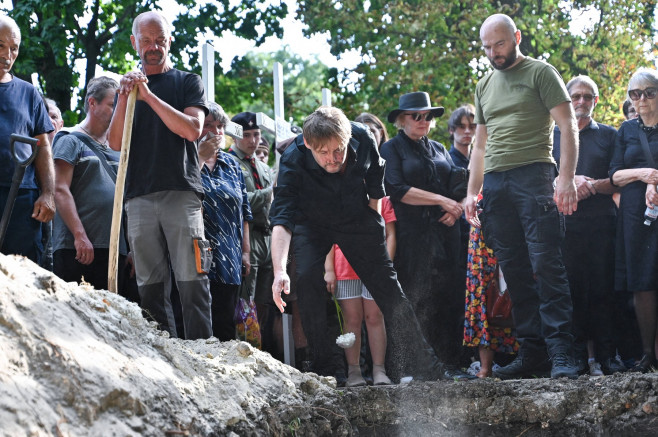 Funeral ceremony for victims of Russian shelling in Lviv