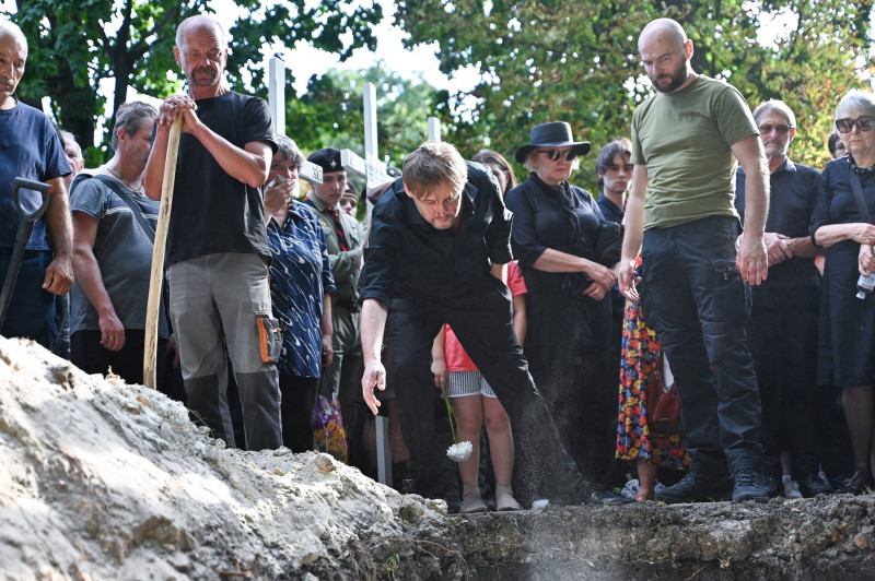 Funeral ceremony for victims of Russian shelling in Lviv