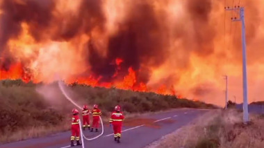 pompieri la un incendiu de vegetatie