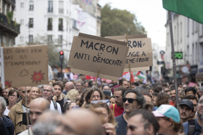 Rally Against The President's Forceful Blow - Paris, France - 07 Sep 2024