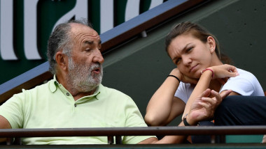 ion tiriac si simona halep, in tribuna, la un meci