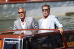 George Clooney und Brad Pitt bei der Ankunft am Pier des Palazzo del Casino auf der Biennale di Venezia 2024 / 81. Inter