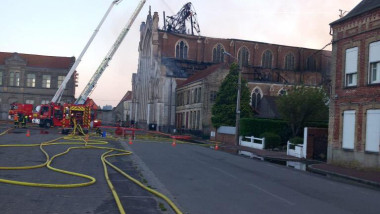 Biserica din Saint-Omer, după incendiu. Foto- Prefectura Pas-de-Calais:X