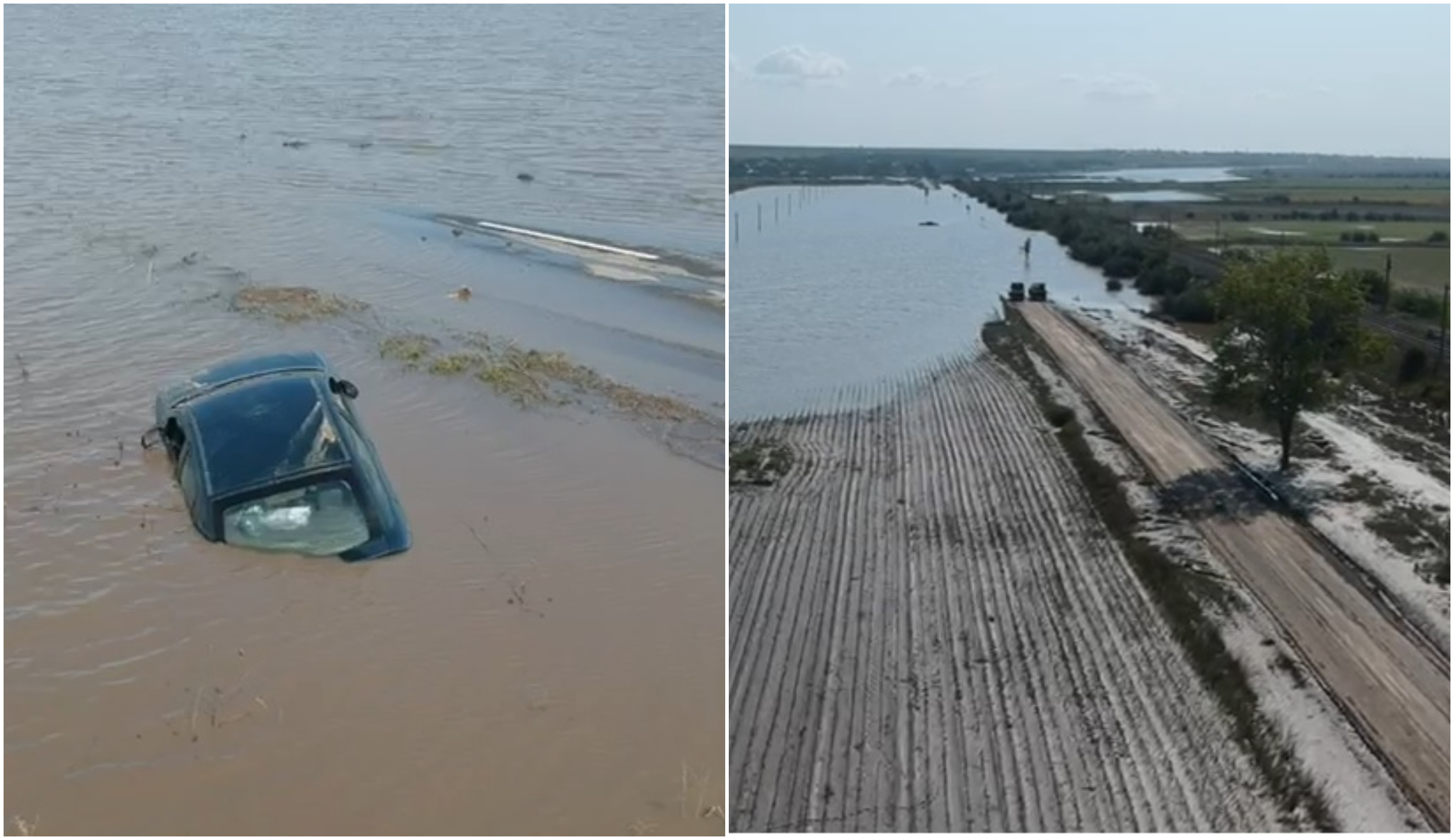 Urmările potopului din Galați: 7.000 de case distruse de apele învolburate. DN25 s-a transformat într-un lac ce se întinde pe kilometri