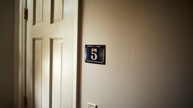 Apartment door with number 5