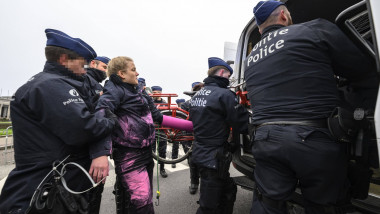 Greenpeace action on the sidelines of the Nuclear SummitE BRUSSELS, BELGIUM - MARCH 21: Action organized by Greenpeace o