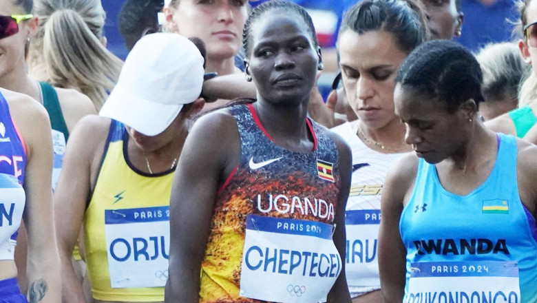 Rebecca Cheptegei (foto centru), la Olimpiada de la Paris. Foto: Profimedia Images