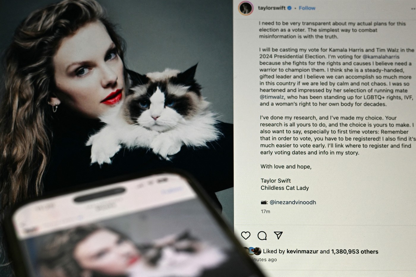 Taylor Swift, vedeta cu milioane de fani, dă cel mai puternic semnal de susținere pentru Kamala Harris