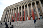 The smudged Parliament House of Finland