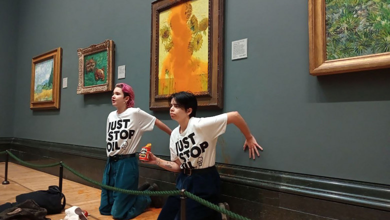 Două activiste britanice, condamnate la închisoare după ce au vandalizat tabloul „Sunflowers”, de Vincent van Gogh