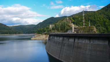 The lake and dam Vidraru in Arges country, Romania