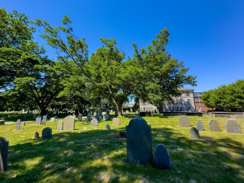 Salem, Massachusetts, USA. photo of a haunted grave yard with buried witches