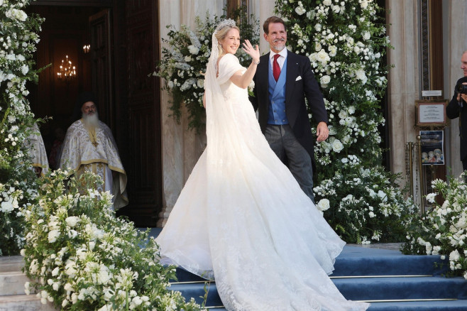 Princess Theodore of Greece and the American lawyer Matthew Kumar married at the Metropolitan Cathedral of Athens in Greece